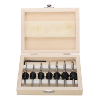 7Pcs Tapered Drill Bit Countersink Drill Set Adjustable Stop Collar