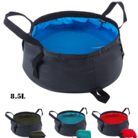 8.5L Portable Outdoor Foldable Folding Camping Basin Water Washing Bowl Pot Bag