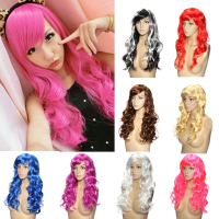 8 Colours Colorful Curly Hair Party Cosplay Long Wavy Wigs