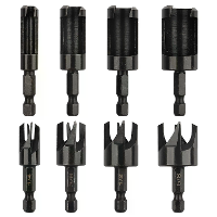 8 Delige houtplugsnijderset boren set kobaltblauw staal plugsnijderset hex shank design 1/4 3/8 1/2 5/8 inch houtbewerki