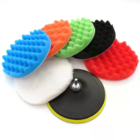 8 Delige set polijstpads voor auto 3/5/7 inch bufferset sponswollen pads met booradapter multi kleur voor waxen, afsluit