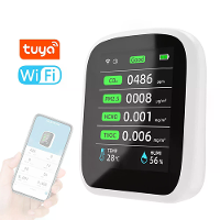 8 In 1 Air Quality Monitor Tuya WIFI CO2 HCHO TVOC PM1.0 PM2.5 PM10 Tester Temperature Humidity Meter Carbon Dioxide Det