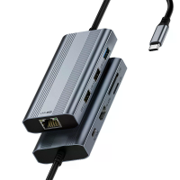 8 In 1 Type C multifunctionele dockingstation met USB2.0 / USB3.0*2 / 4K60Hz HD / PD100W Type C / RJ45 / SD&TF kaartslot
