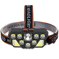 8 LED 20 SMD Oplaadbare Super Heldere LED Hoofdlamp met Ingebouwde Accu, 4 Verlichtingsmodi voor Buiten Hardlopen Fietse