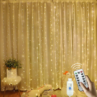 8 Modus afstandsbediening timer USB koperdraad licht LED gordijnlicht snoer kerstvakantie kamerdecoratie lantaarn slinge