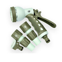 8 Setting Functions Gardening Water Hose Spray Nozzle With Connectors