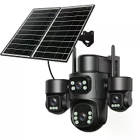 8MP 5X Zoom AOV Solar Security Camera Multi view Wireless Outdoor Cam 4G HD 360° View Color Night Vision AI Human Detect