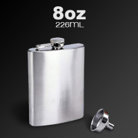 8Oz Stainless Steel Pocket Whisky Liquor Hip Flask With Funnel