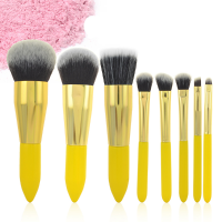 8Pcs Soft Synthetic Powder Foundation Lemon Cosmetic Makeup Brush Set