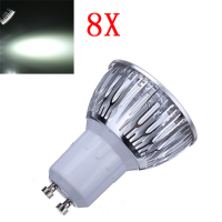 8X Dimmable Gu10 9w 600lm Pure White Light Led Spot Bulb 220v