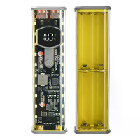 8X18650 Doe Het Zelf Powerbank Behuizing PD45W Snelladen LED Scherm Transparante Batterijopslag Type C Poort zonder Batt