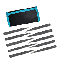9/10 Stuks pincetten set tas roestvrij staal antistatisch precisie pincetten voor elektronische mobiele telefoonreparati