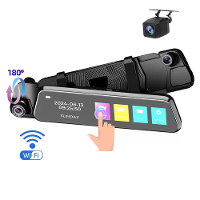 9.66 Inch Auto Dashboard Camera Driewegopname 1080P Voor 720P Interieur 720P Achterwijdte WiFi G Sensor 128GB Ondersteun