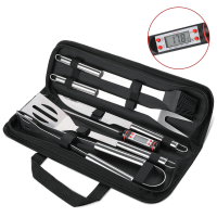 9 Delige BBQ gereedschapset, Tvird roestvrijstalen barbecuegereedschap   Premium barbecue barbecue accessoires met alumi