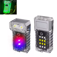 90° Draaibare dubbele lichtbron mini LED zaklamp met UV licht COB zijlicht fluorescerende behuizing magneetstaart,USB op