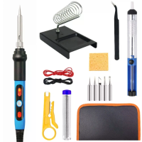 908N Interne verwarmings soldeerbout kit 15 stuks 80W Verstelbare temperatuur 200 500°C Met standaard Tips Solderen Deso