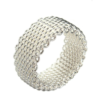 925 Silver Plated Web Ring Wedding Finger Ring Gift Jewelry