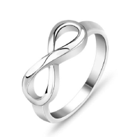 925 Sterling Silver Infinity Endless Love Symbol Ring Jewelry