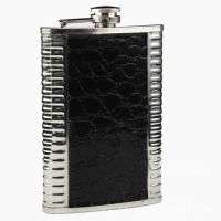 9Oz Leather Stainless Steel Hip Flask Liquor Alcohol Drink Whisky Pocket Bottle