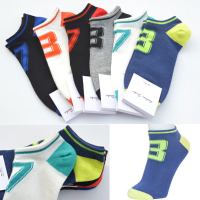 A.E.Shon Men's Trainer Socks Fashion Lucky Numbers Printed Soft Socks