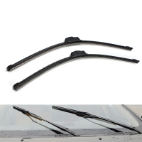 A Pair Black Flat Front Car Windscreen Wiper Blades For Peugeot 206