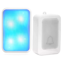 A0818 1 op 1 Draadloze Flitser Deurbel 12 LED kralen 38 Ringtones 4 Niveau's Volume Dempen Aanraking Knop 20s Kleurrijke