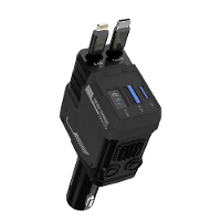 A1 4 in 1 Uittrekbare 120W 2 Port USB PD Auto oplader met iP+Type C telescopische kabel Ondersteuning voor PD QC3.0 AFC