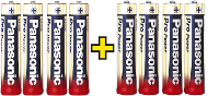 AAA batterij (potlood) Panasonic Pro Power 4+4 gratis Alkaline 1.5 V 8 stuks