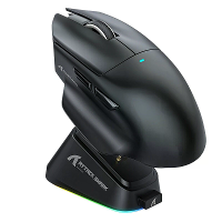 AANVAL HAAI V6 Tri mode Gaming Muis met RGB Oplaadstation PAW3311 Sensor BK52820 MCU 25000DPI 1KHz Retourpercentage Ergo