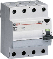 Aardlekschakelaar 4 Polig 40 A 0.03 A 400 V General Electric 604208