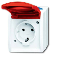 ABB 2CKA002083A0825 Geaard stopcontact IP44 Rood, Robijn rood