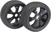 Absima 1:8 Buggy Complete wielen 3 Pin 6 spaaks Zwart 2 stuks