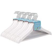 ACAZA Kinder Kledinghangers in Hout   Set van 20   360Â° Draaibare Haak   Wit