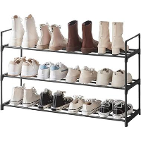 Schoenenrek   stapelbaar   92x54x30 cm   zwart
