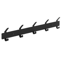 ACAZA Wand Kapstok in Metaal, 49 cm met 10 Haken, Zwart