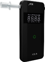 ACE A Alcoholtester Zwart 0 tot 4 ‰ Weergave van verschillende eenheden, Alarm, Incl. Display, Countdown functie