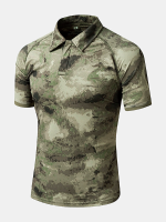 Heren Camouflage afdruk Business Half Buttons Soft Ademende werkpoloshirts