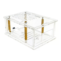 Acrylaatbehuizing voof Raspberry Pi 5 PCIe naar M.2 Adapterbofd met koelpasta Compact ontwerp Efficiënte koeling