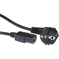 ACT Connectivity Netsnoer CEE 7/7 male (haaks)   C13 zwart 0,5 m kabel