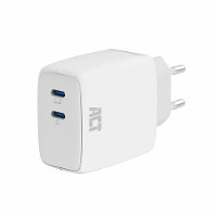 ACT Connectivity USB C Lader 65W 2 port met Power Delivery PPS en GaNFast oplader