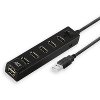 ACT Connectivity USB Hub 7 port met aan  en uit schakelaar usb hub