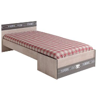 Bed Fabric   eikenkleur/grijs   65,8x98,6x207,2 cm   Leen Bakker