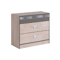 Ladekast Fabric   eikenkleur/grijs   76,3x87x39,8 cm   Leen Bakker