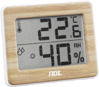 ADE WS 1702 Thermo  en hygrometer Wit, Bamboe