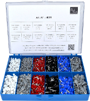 Vogt 4025 Assortiment adereindhulzen   Wit, Grijs, Rood, Zwart, Blauw 2065 stuk(s)