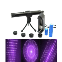 Adjustable 5 Patterns 405nm Purple Laser Pointer Suit(1mw,5mw)