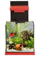 Adm Aquacubic Aquarium Met Filter Zwart/rood 15 Ltr 30x22x30 Cm