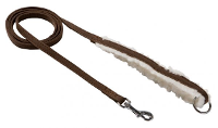 Adori Looplijn Voor Hond Vilt/lamskin Dbruin/wit #95;_130x2,5 Cm