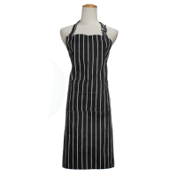 Adult Adjustable Black White Stripe Apron Chef Uniforms With 2 Pockets