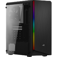 Aerocool Rift tower behuizing 2x USB A 2.0, USB A 3.2 (5 Gbit/s), 2x Audio, Window kit